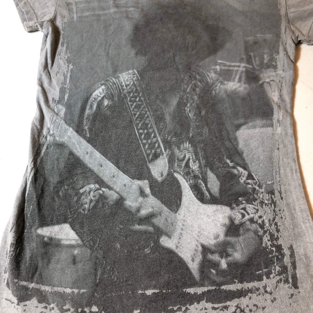 Jimi Hendrix Grey Graphic Guitar Playing Rock Photo Print, XS, 100% Cotton - Picture 2 of 9
